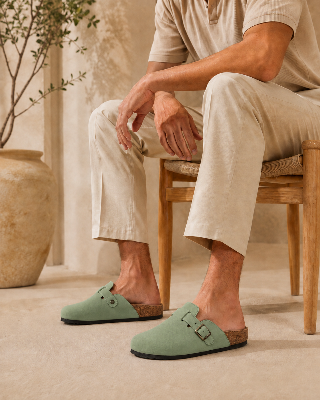 Men Clogs Green